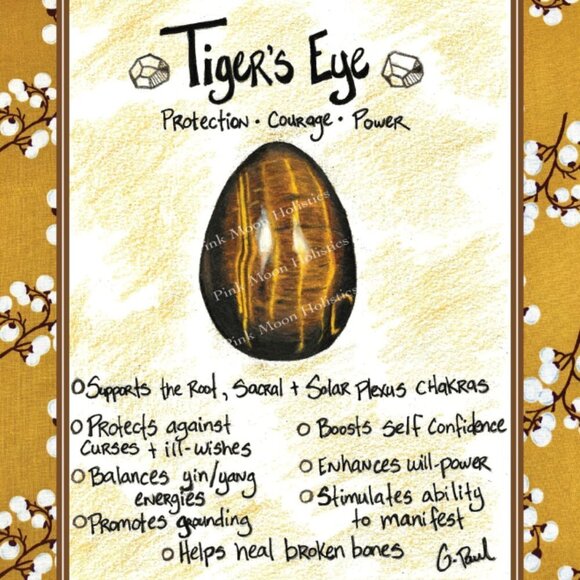 Tigers Eye & German Silver Size 7 RING focus mental clarity anxiety - Picture 5 of 5